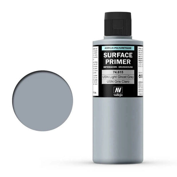Vallejo Primer Polyuréthane 200 Ml – USN Light Ghost Grey – Pour Maquettes Et Figurines