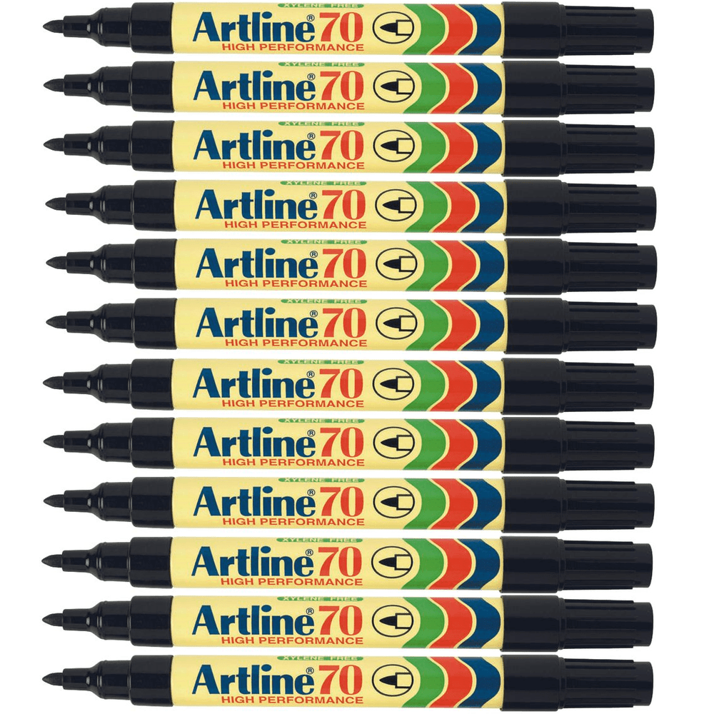 Artline 70 Permanent Marker Bullet Tip Black Box SuperOffice