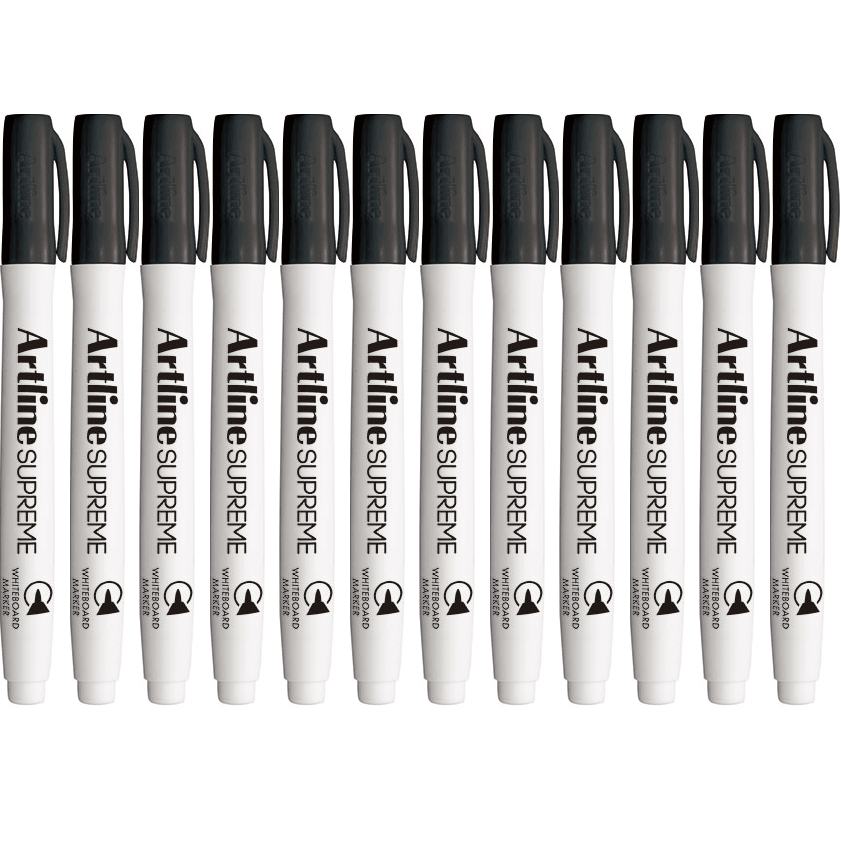 Artline Supreme Whiteboard Marker Black Box 12 SuperOffice