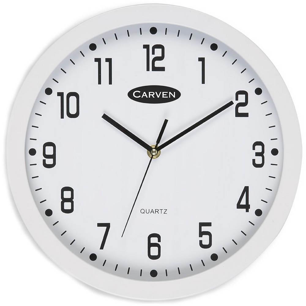 Carven Wall Clock 300Mm White Frame SuperOffice