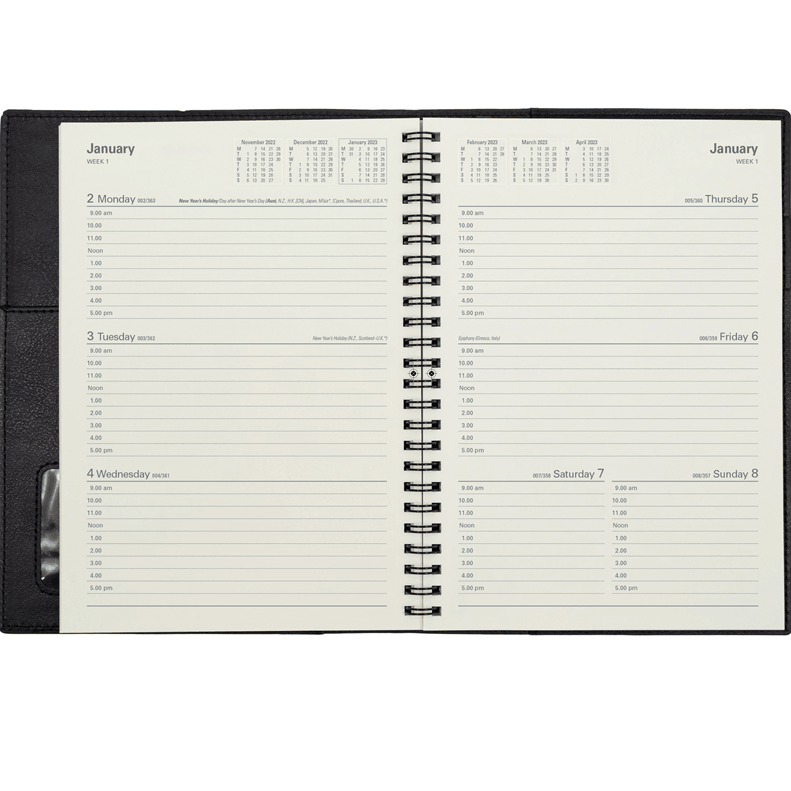 Collins Vanessa A5 Week To View 2023 Diary Blue Planner 385.V59 (2023 A5 WTV Blue) - SuperOffice