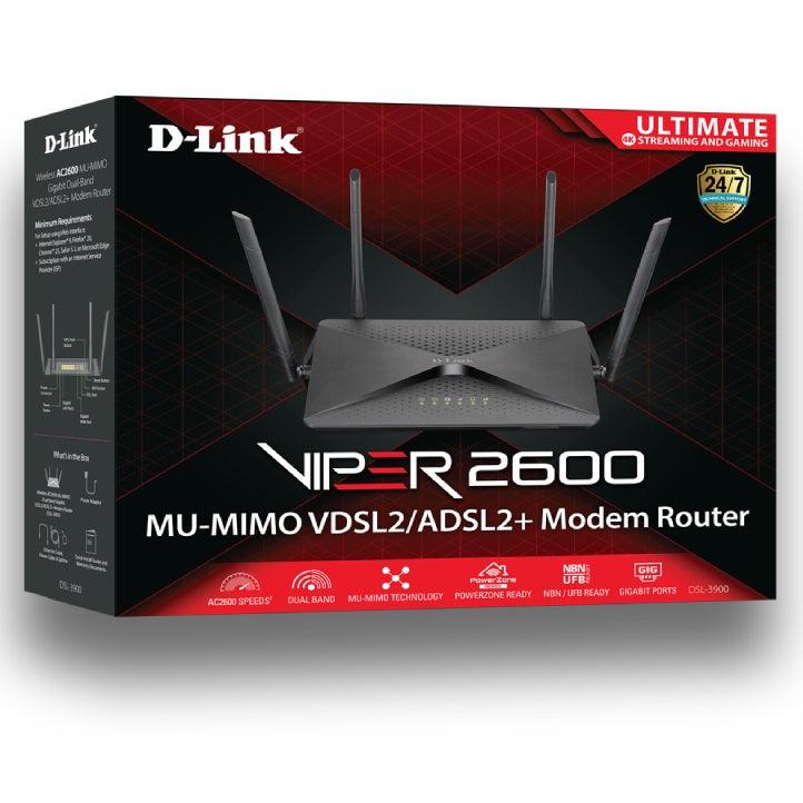 D-Link VIPER 2600 Modem Router Dual Band VDSL2/ADSL2+ DSL-3900 - SuperOffice