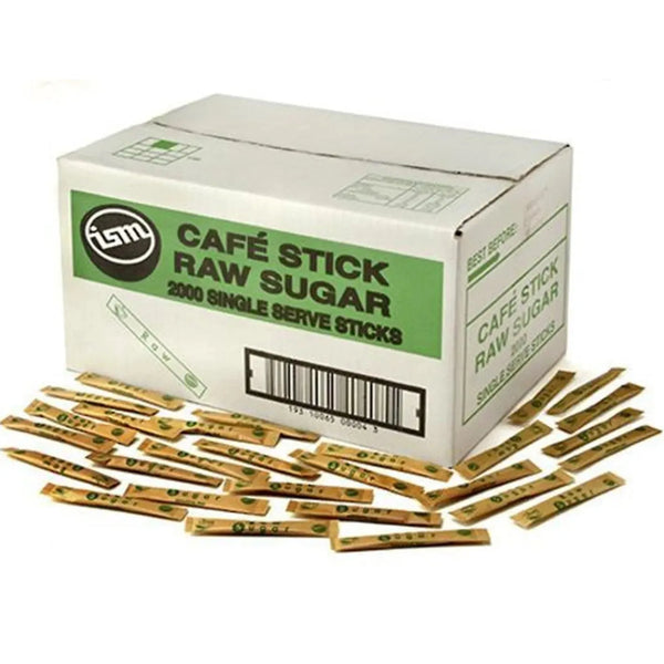 ISM Raw Sugar Sticks Single Serve 2000 Pack Carton Bulk Box – SuperOffice