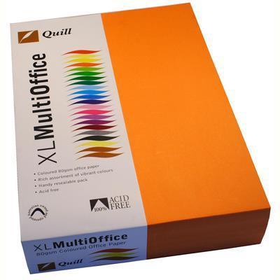 Quill Coloured A4 Copy Paper 80Gsm Orange Pack 500 Sheets 100850129 - SuperOffice