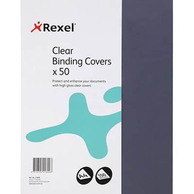 Rexel Binding Cover Pvc 150 Micron A4 Clear Pack 50 41600 - SuperOffice