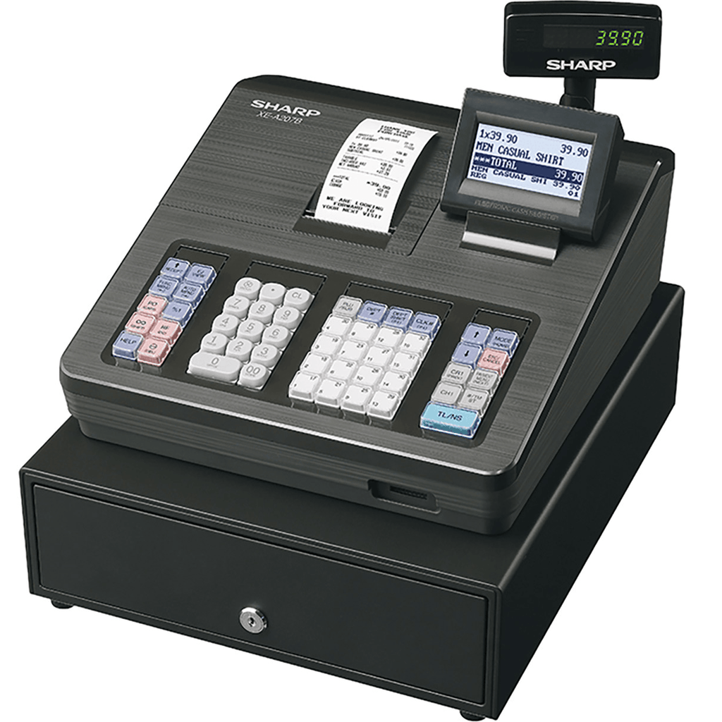 SHARP XE-A207B（ブラック） SharpEA207B Cash Register Raised Keyboard Black | SuperOffice