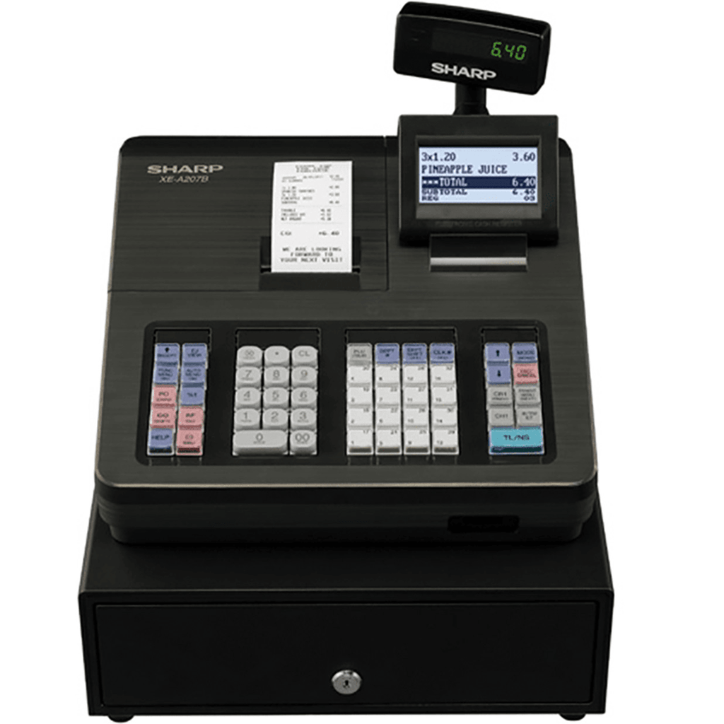 SharpEA207B Cash Register Raised Keyboard Black | SuperOffice