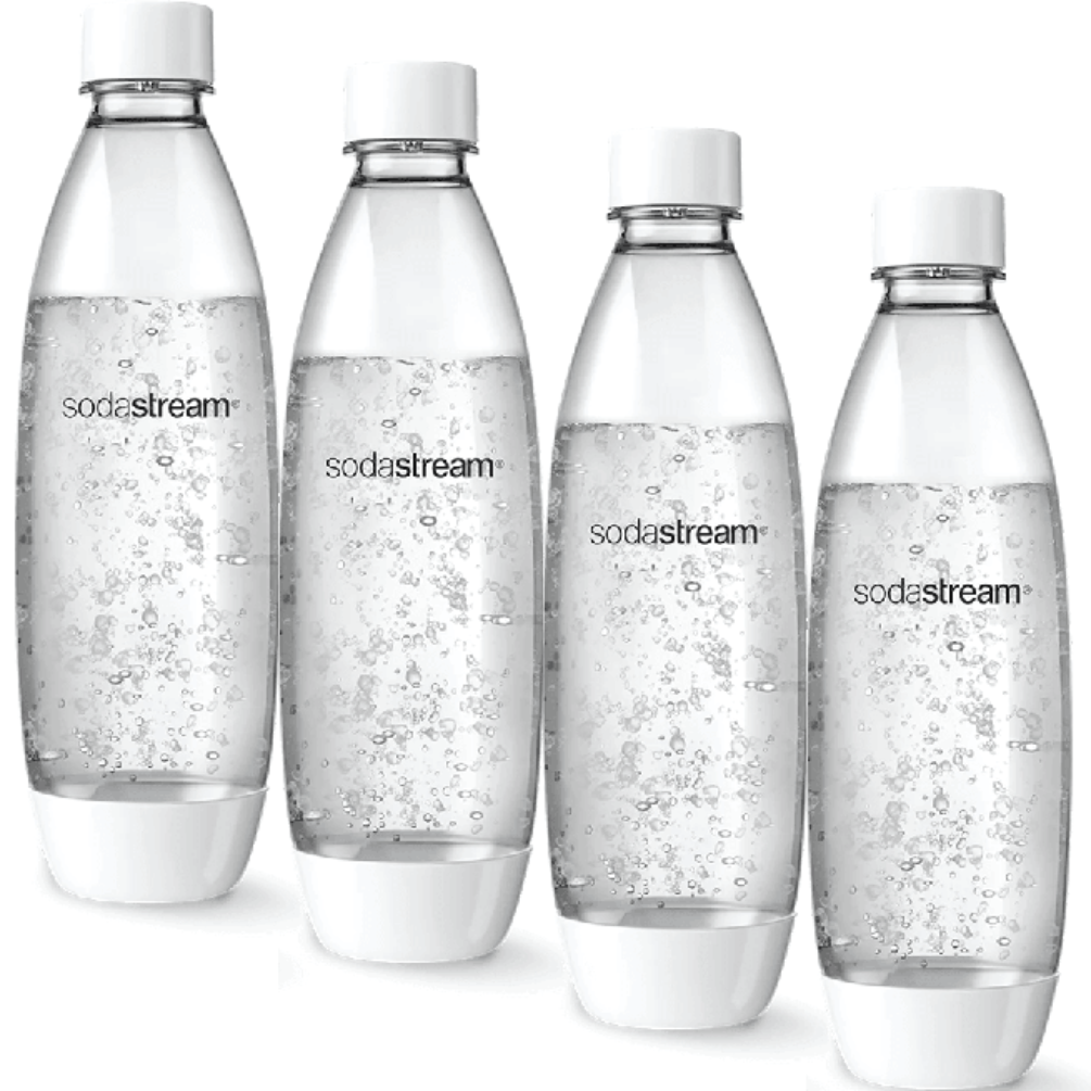 SodaStream Fuse White Bottle Dishwasher Safe 1L 4 Pack SuperOffice
