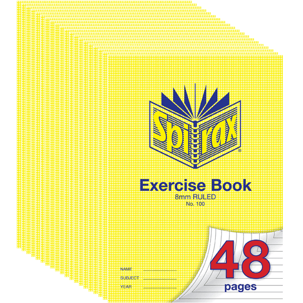 Spirax 100 Exercise Book Ruled 8mm 70Gsm 48 Page A4 20 Pack 56100 (20 Pack) - SuperOffice