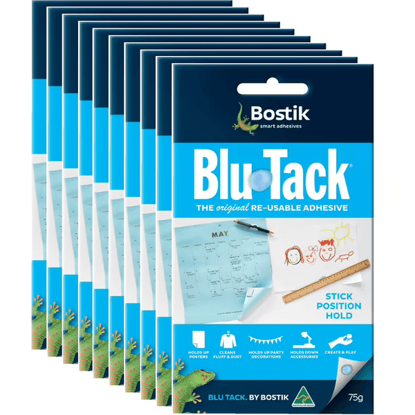 10 Pack Bostik Blu Tack Blue Tac Tak 75g BLUTAK (10 Pack) - SuperOffice