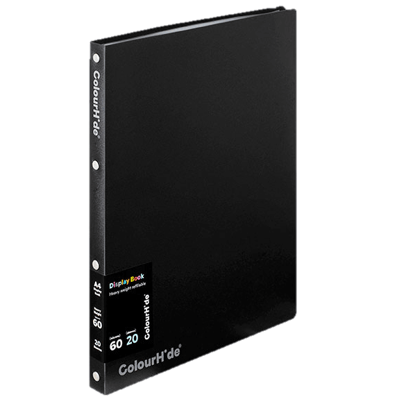 10 Pack Colourhide Refillable Display Book 20 Pockets Medium Weight A4 Black 2002802 (Pack 10) - SuperOffice