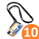 10 Pack Durable Card Holder Deluxe Acrylic Duo With Necklace 820858 - SuperOffice