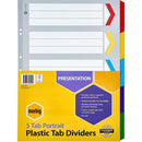 10 Pack Marbig Tab Dividers Manilla Board 5-Tab A3 Portrait Assorted Colours 38605F (10 Pack) - SuperOffice