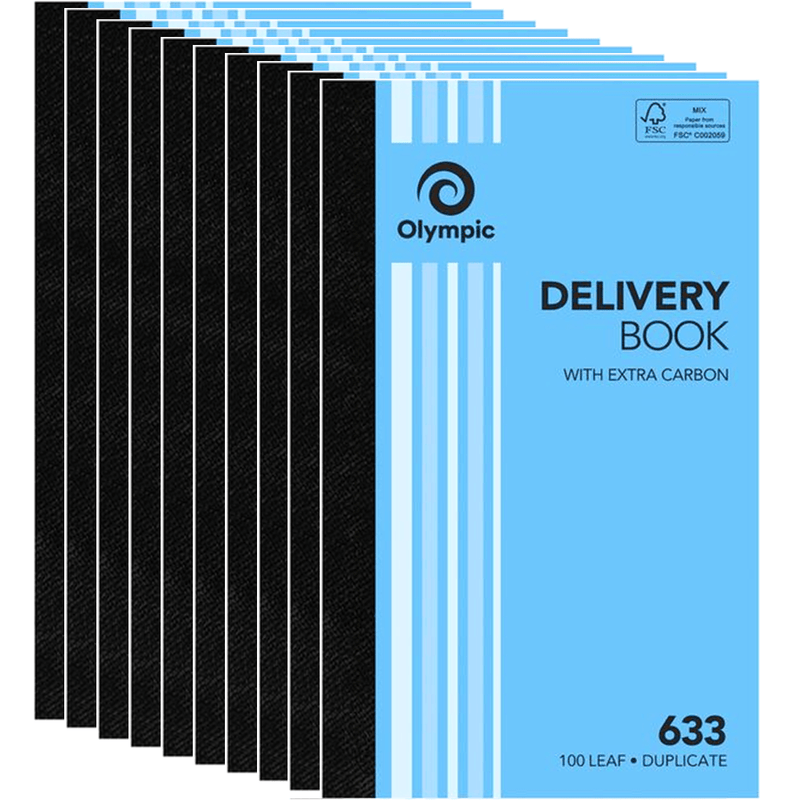 10 Pack Olympic 633 Duplicate Delivery Book Extra Carbon 140867 Bulk 140867 (10 Pack) - SuperOffice