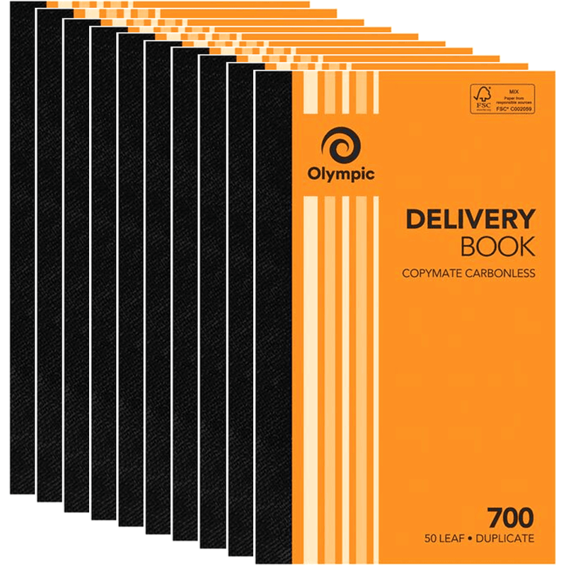 10 Pack Olympic 700 Duplicate Delivery Book Carbonless 140869 Bulk 140869 (10 Pack) - SuperOffice