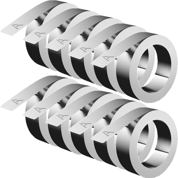 10x Dymo Rhino 31000 Tape M11 Aluminium Non-Adhesive 12mmx4.8m Industrial 31000 (10 Rolls) - SuperOffice
