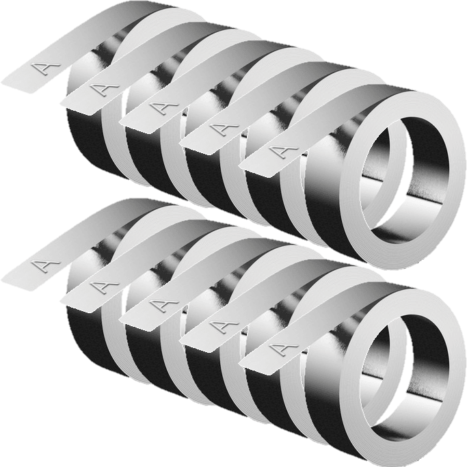 10x Dymo Rhino 31000 Tape M11 Aluminium Non-Adhesive 12mmx4.8m Industrial 31000 (10 Rolls) - SuperOffice