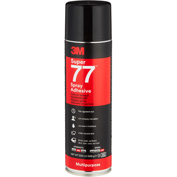 12 Pack 3M Super 77 Multi-Purpose Adhesive Glue Spray Can 375G BULK XE006002507 (12 Pack) - SuperOffice