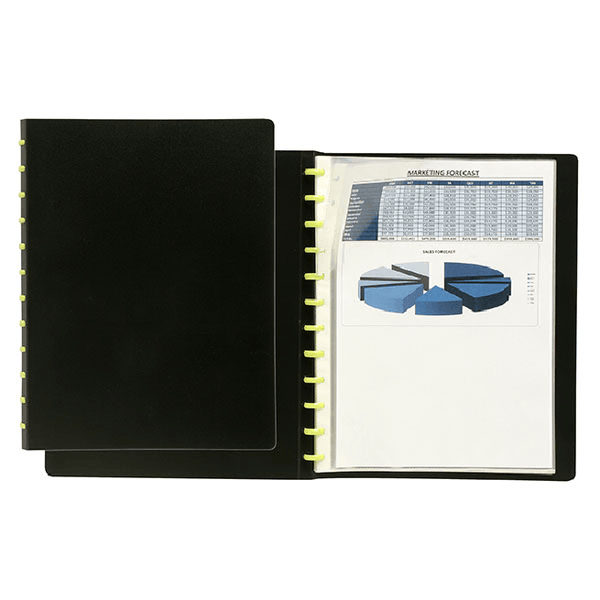 12 Pack Marbig Kwik Zip Display Book Folder Refillable A4 Black 2020002 (12 Pack) - SuperOffice