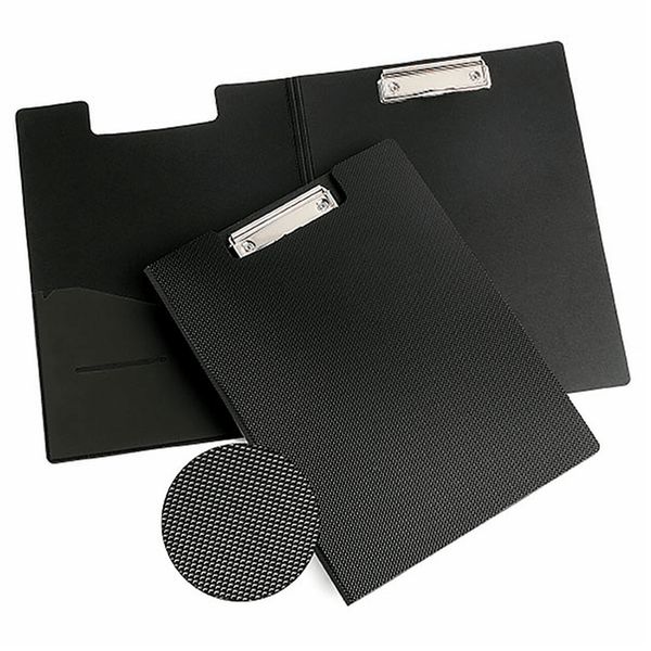 12 Pack Marbig Tough Enviro Clipfolder A4 Black Recycled Clipboard 4400502 (12 Pack) - SuperOffice