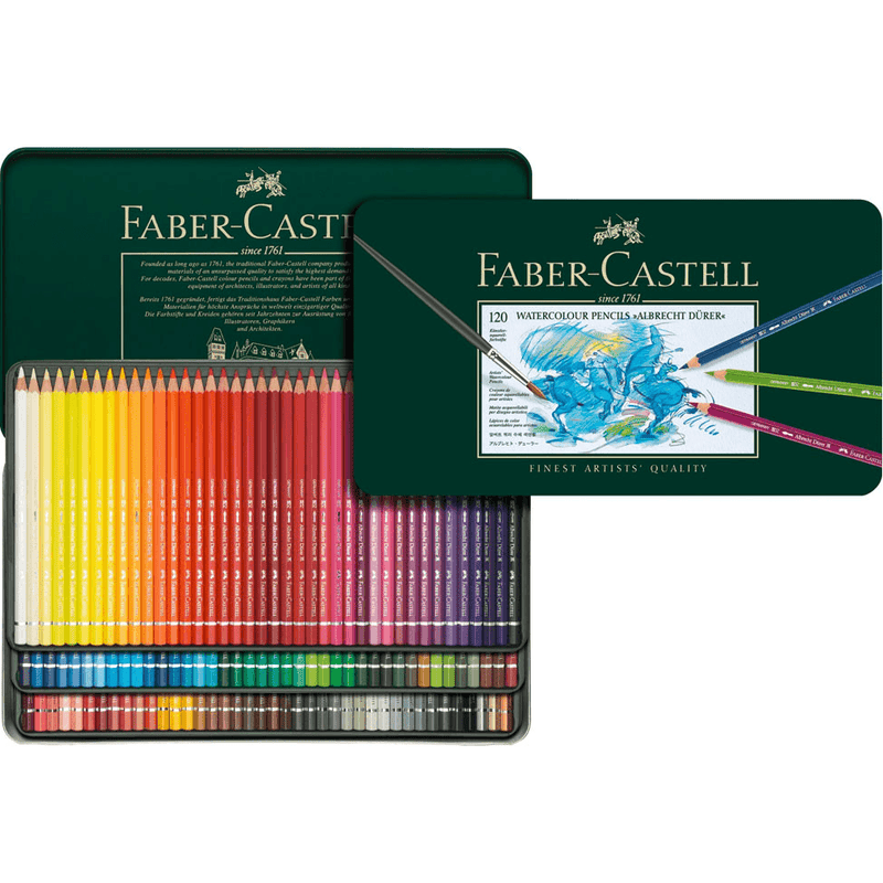 120 Faber-Castell Watercolour Albrecht Durer Colour Pencils Tin Artists 117511 - SuperOffice