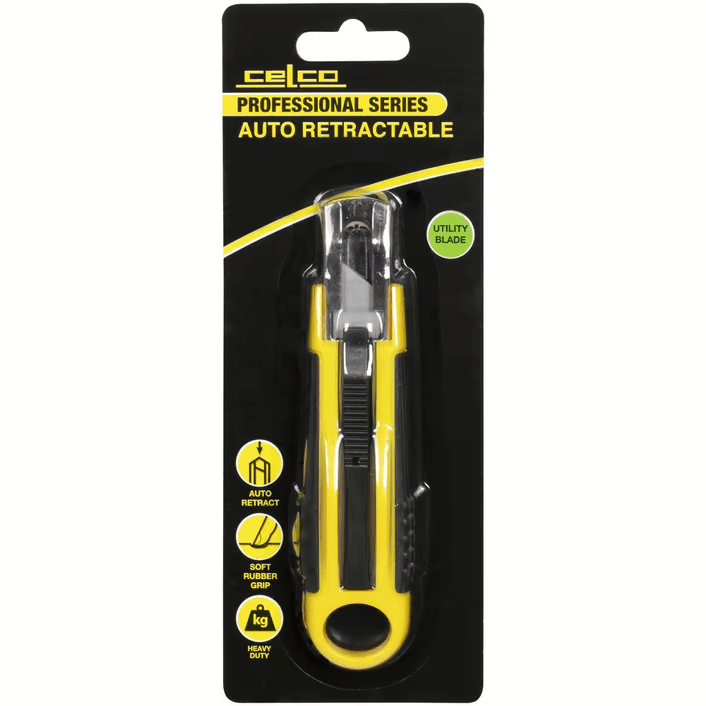 12x Celco Auto Self Retractable Safety Knife Cutter Warehouse 3808600 (12 Pack) - SuperOffice