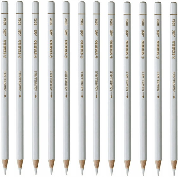 12x Stabilo 8052 All Pencil White Aquarellable 0080525 - SuperOffice