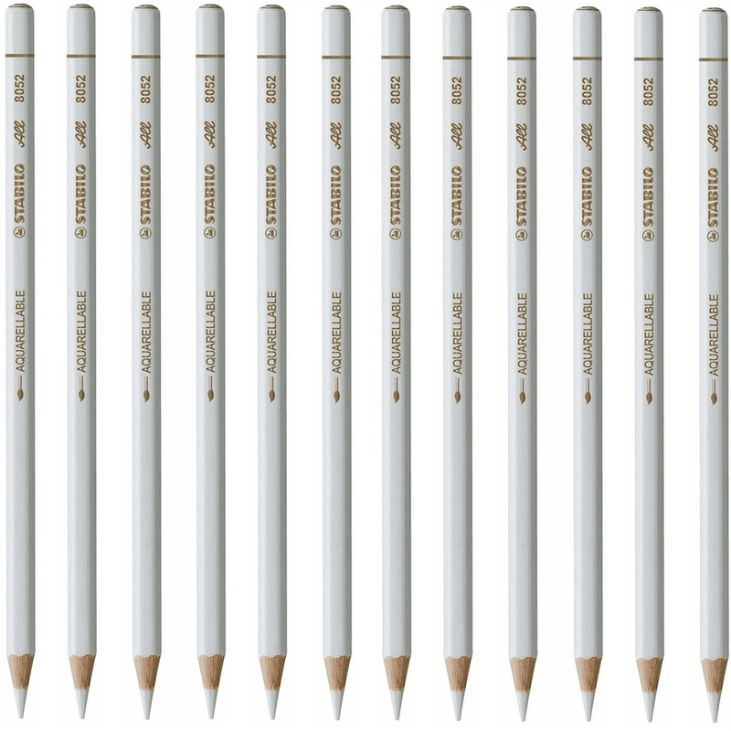 12x Stabilo 8052 All Pencil White Aquarellable 0080525 - SuperOffice