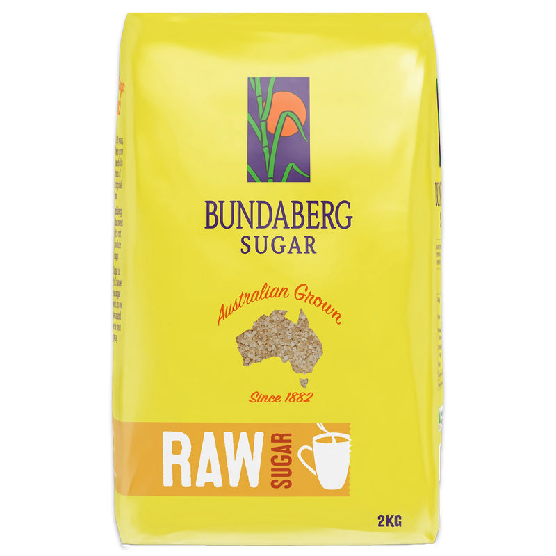 6 Pack Bundaberg Raw Brown Sugar 2kg Bag Tea Coffee Bulk