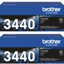 2 Pack Brother TN3440 Toner Ink Cartridge Genuine Original Black TN-3440 TN-3440 (2 Pack) - SuperOffice