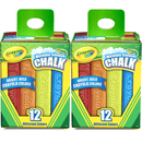 2 Pack Crayola Washable Sidewalk Chalk Assorted Box 12 512012 (2 Pack) - SuperOffice