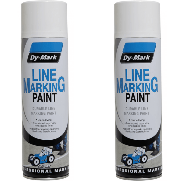 2 Pack Dy-Mark Line Marking Spray Paint 500G Can White Durable B845730 (2 Cans) - SuperOffice