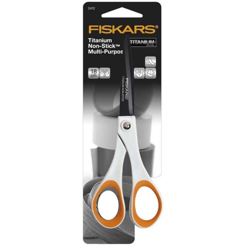 2 Pack Fiskars Titanium Non-Stick Premium Scissors 18cm 2 Pack - 1004720 (18cm) - SuperOffice