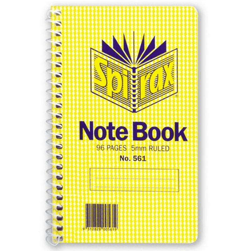 20 Pack Spirax 561 Notebook Spiral Bound Side Opening 96 Page Pocket Size 147x87mm 56047 (20 Pack) - SuperOffice