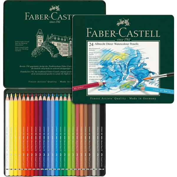24 Faber-Castell Albrecht Durer Water Colour Pencils Tin Set 117524 - SuperOffice
