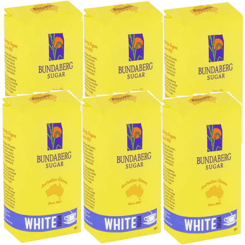 Bundaberg White Sugar 2Kg Bag Bulk Tea Coffee BULK Pack 6