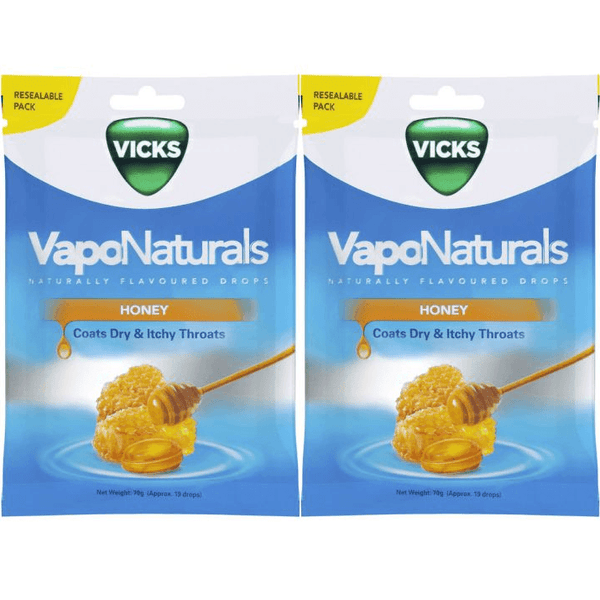 2x Vicks Vaponaturals Throat Lozenges Honey Resealable Pack 6009927 - SuperOffice