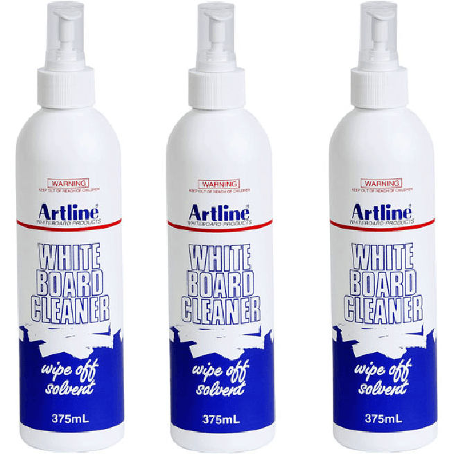 3 Pack Artline Whiteboard Cleaner Spray Bottle 375mL Bulk 14375 (3 Bottle) - SuperOffice