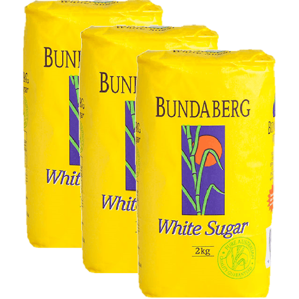 3 Pack Bundaberg White Sugar 2Kg Bag Bulk Tea Coffee 6502 (3 Bags) - SuperOffice