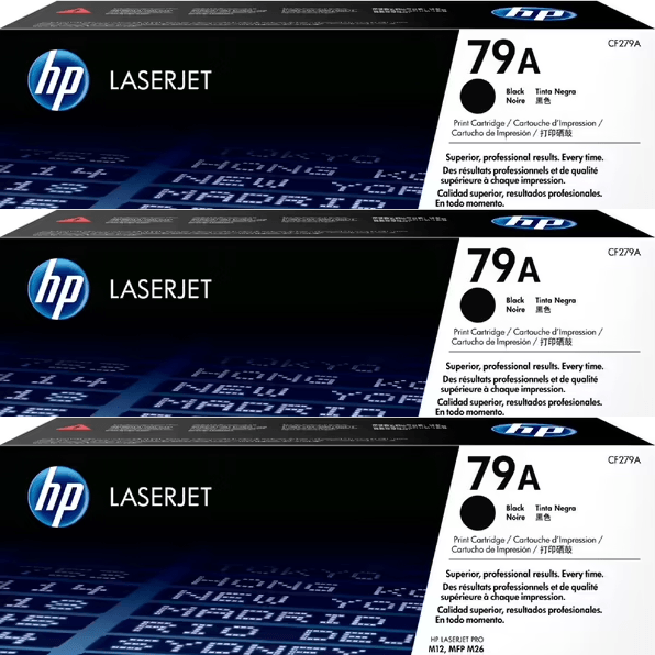 3 Pack HP 79A Toner Ink Cartridge Black Genuine CF279A BULK CF279A (3 Pack) - SuperOffice