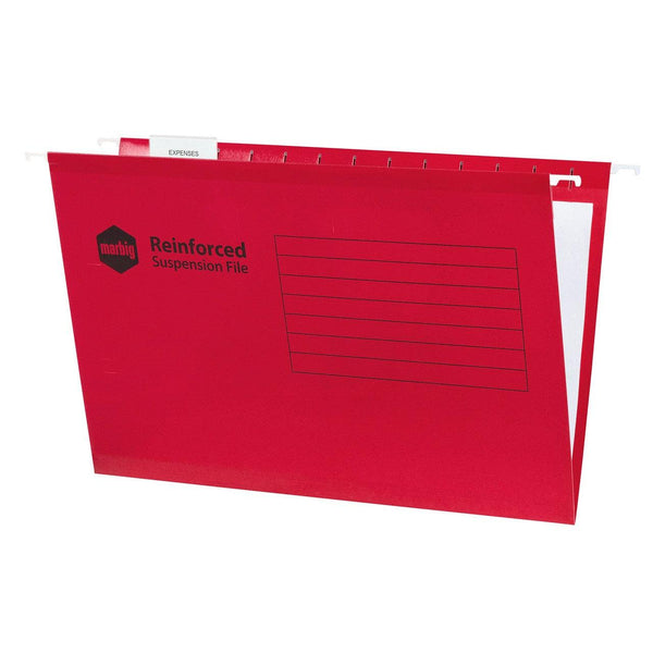 Marbig Reinforced Suspension Files Complete Foolscap Box 25 Red 8100253 (Box 25) - SuperOffice