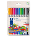Staedtler 320 Noris Club Fibretip Pens With 2 Tips Wallet 12