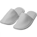 Closed Toe Waffle Slip On Slippers White Hotel/Bath/Guest/Home 100 Pairs Bulk 573629 (100 Pairs) - SuperOffice
