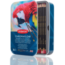 36 Derwent ChromaFlow Coloured Pencils Tin Set Rich Vibrant 2306012 - SuperOffice