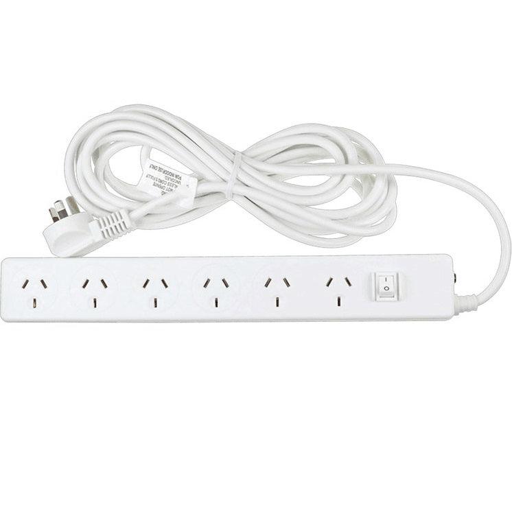Jackson Surge Protected 6 Way Outlet Board Master Switch Power Board 5m Cable PT6225 - SuperOffice
