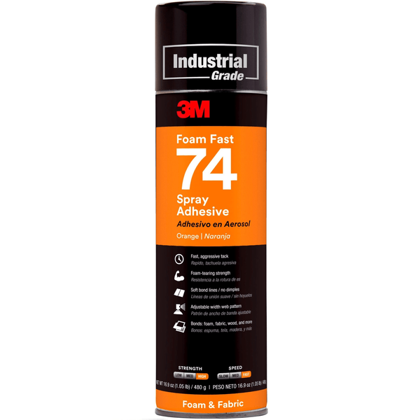 3M 74 Foam Glue Spray Adhesive 480g Orange Fast Drying Can 62493549216 - SuperOffice