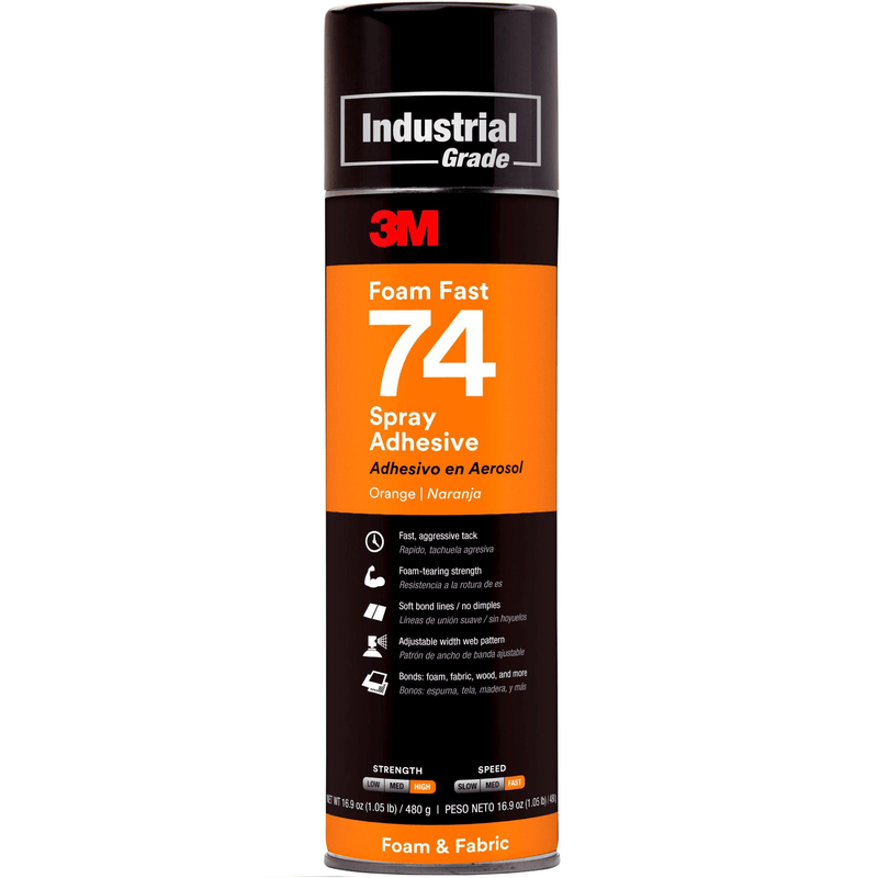 3M 74 Foam Glue Spray Adhesive 480g Orange Fast Drying Can 62493549216 - SuperOffice