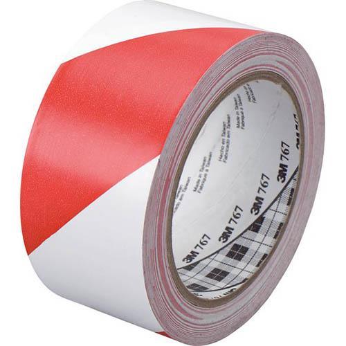 3M 766 Tape General Purpose Vinyl Hazard Diagonal Stripe 50.8Mm X 32.9M Red/White 70006279411 - SuperOffice