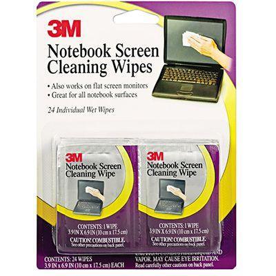 3M Cl630 Notebook And Lcd Screen Cleaning Wipes Invidually Wrapped Sachets Pack 24 70005152791 - SuperOffice