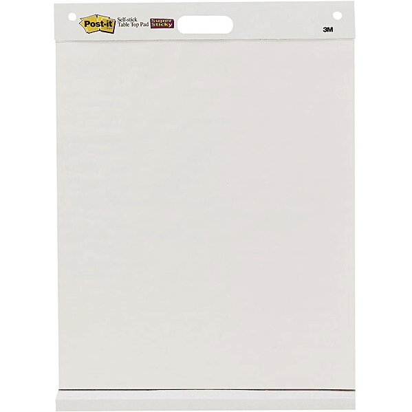3M Post-It White Tabletop Easel Sticky Notes 508mmx584mm 20 Sheets 70005188050 - SuperOffice
